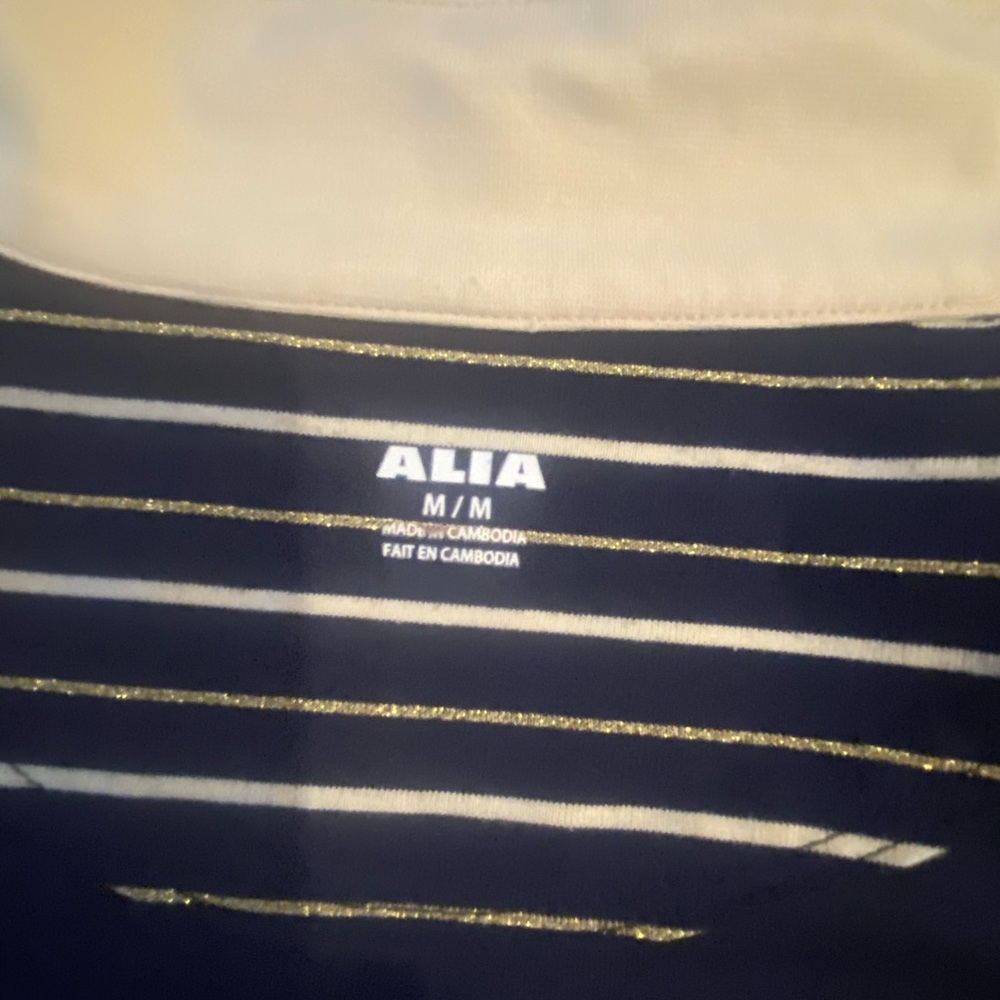Alia Blue with golden metal decorations /Zip Up Cardigan Size M - Picture 3 of 10